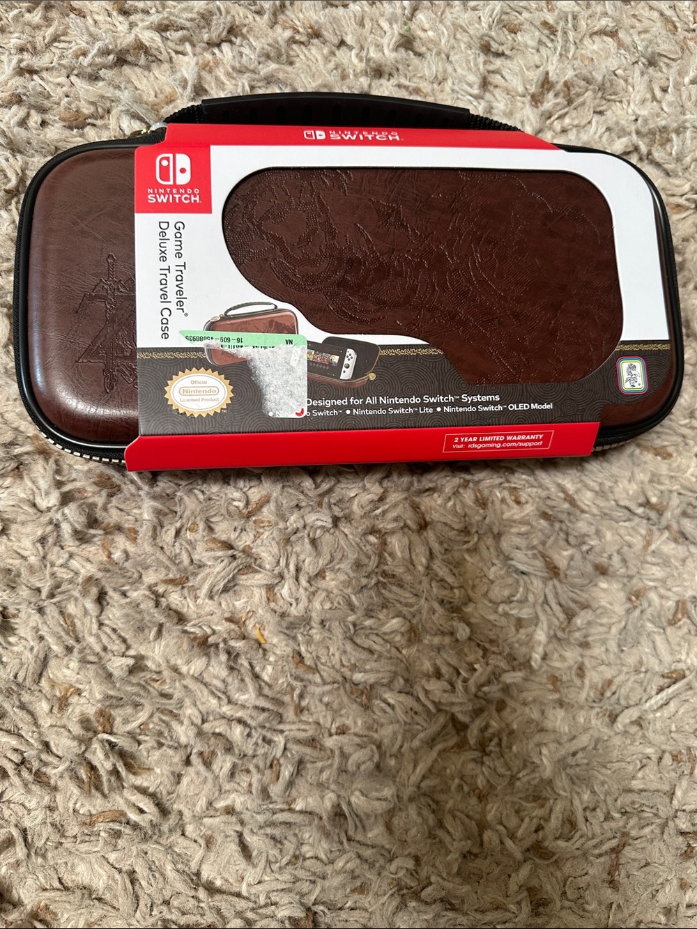 Nintendo Brown Faux Leather Game Traveler Deluxe Case